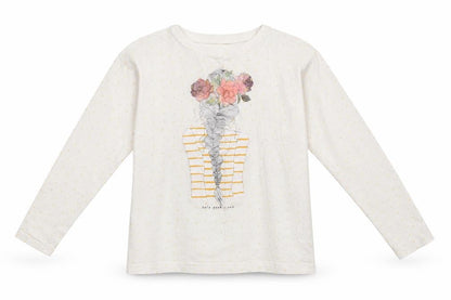 Dunnes Girls White Polka Dot 100% Cotton Basic T-Shirt Size 7 Years Round Neck Pullover