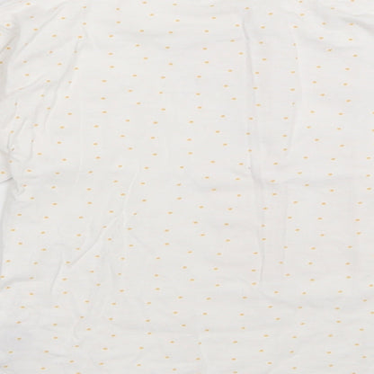 Dunnes Girls White Polka Dot 100% Cotton Basic T-Shirt Size 7 Years Round Neck Pullover