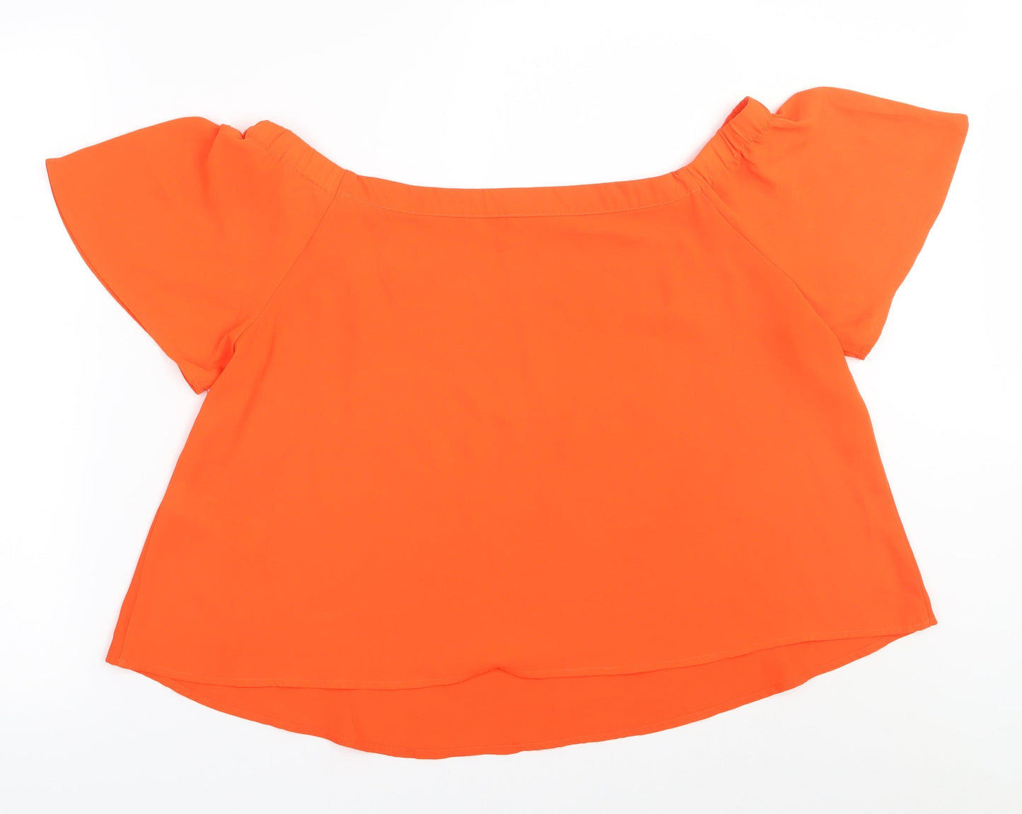 New Look  Womens Orange  Polyester Basic Blouse Size 14 Off the Shoulder