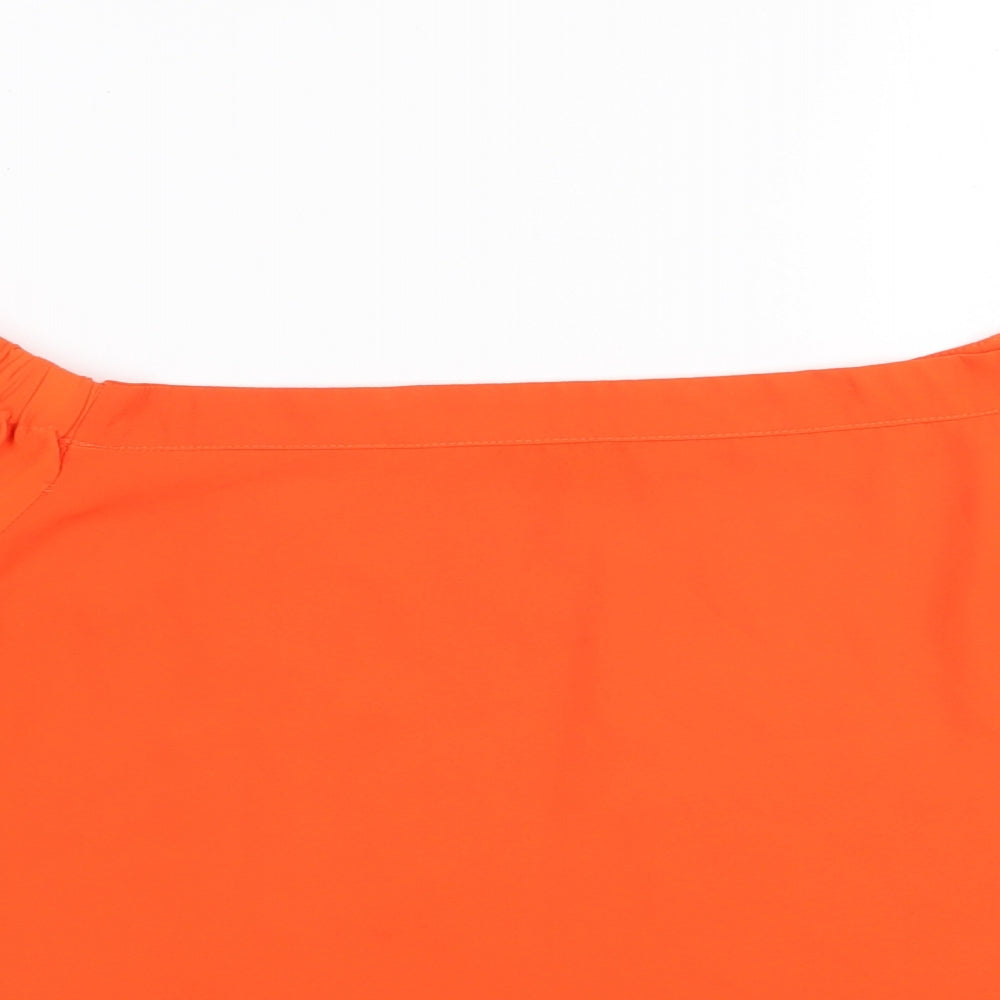 New Look  Womens Orange  Polyester Basic Blouse Size 14 Off the Shoulder