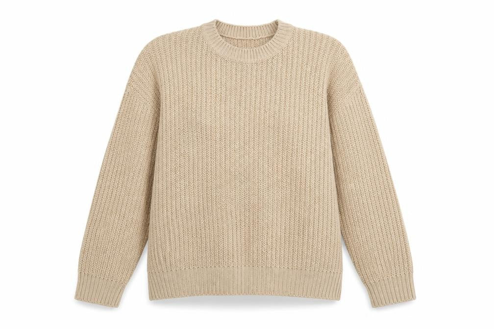 New Look Womens Beige Round Neck  Acrylic Pullover Jumper Size M