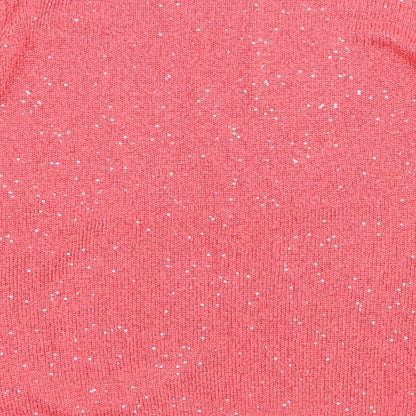 H&M Womens Pink Boat Neck  Polyester Pullover Jumper Size M