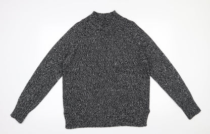 Next Womens Black Mock Neck  Acrylic Pullover Jumper Size M