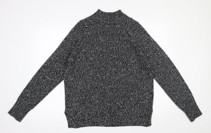 Next Womens Black Mock Neck  Acrylic Pullover Jumper Size M