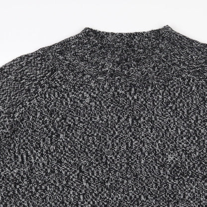 Next Womens Black Mock Neck  Acrylic Pullover Jumper Size M