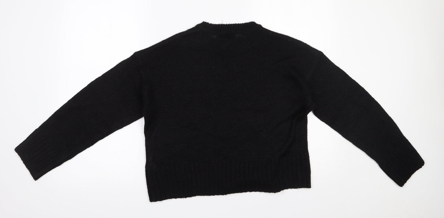 New Look  Womens Black Roll Neck  Acrylic Pullover Jumper Size S