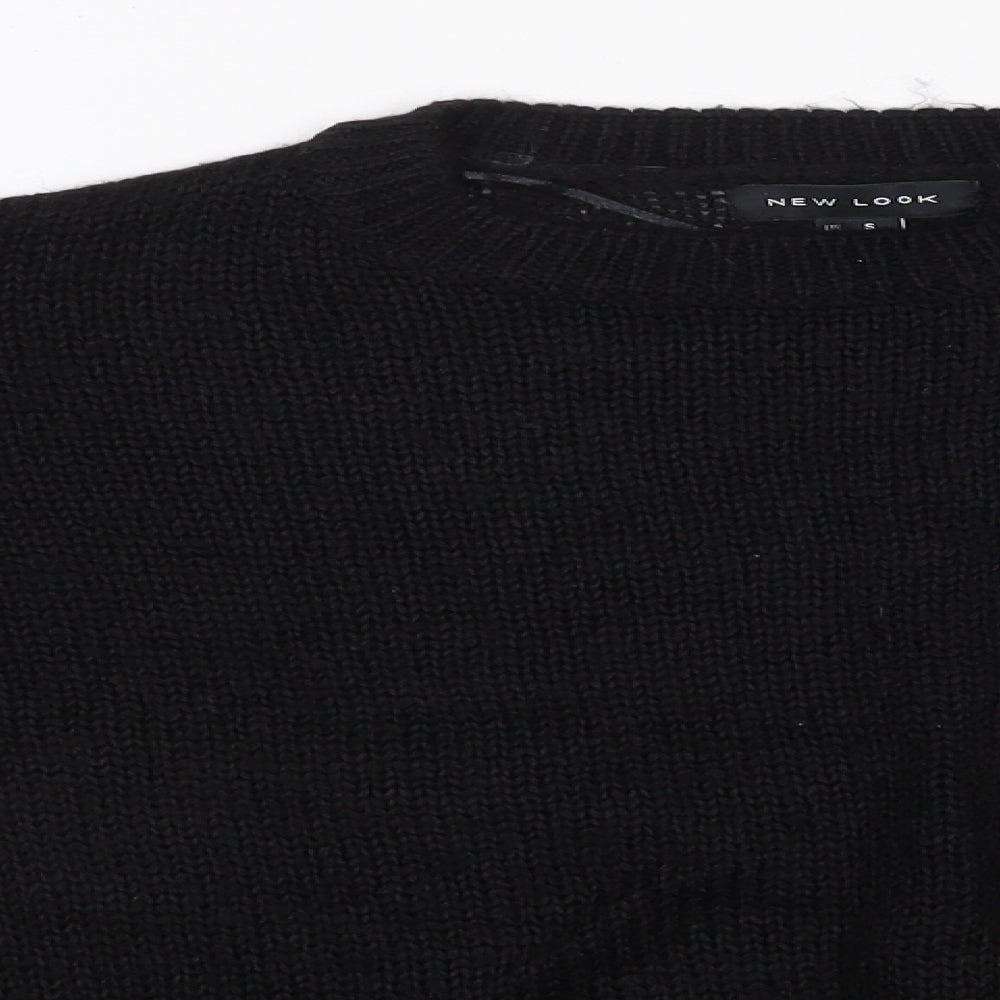 New Look  Womens Black Roll Neck  Acrylic Pullover Jumper Size S
