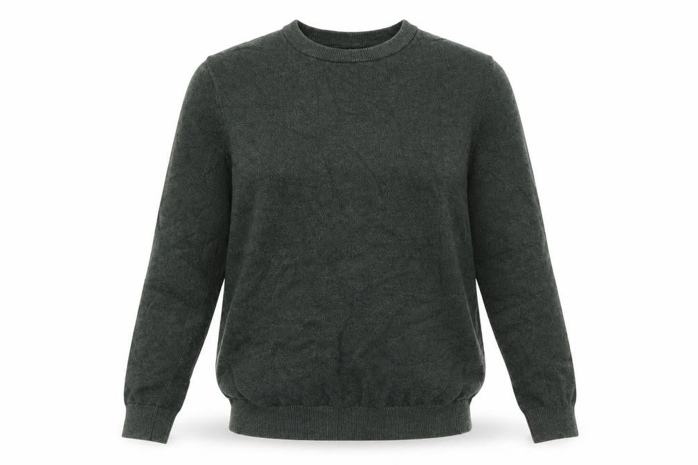 Peacocks Womens Green Crew Neck  Cotton Pullover Jumper Size M