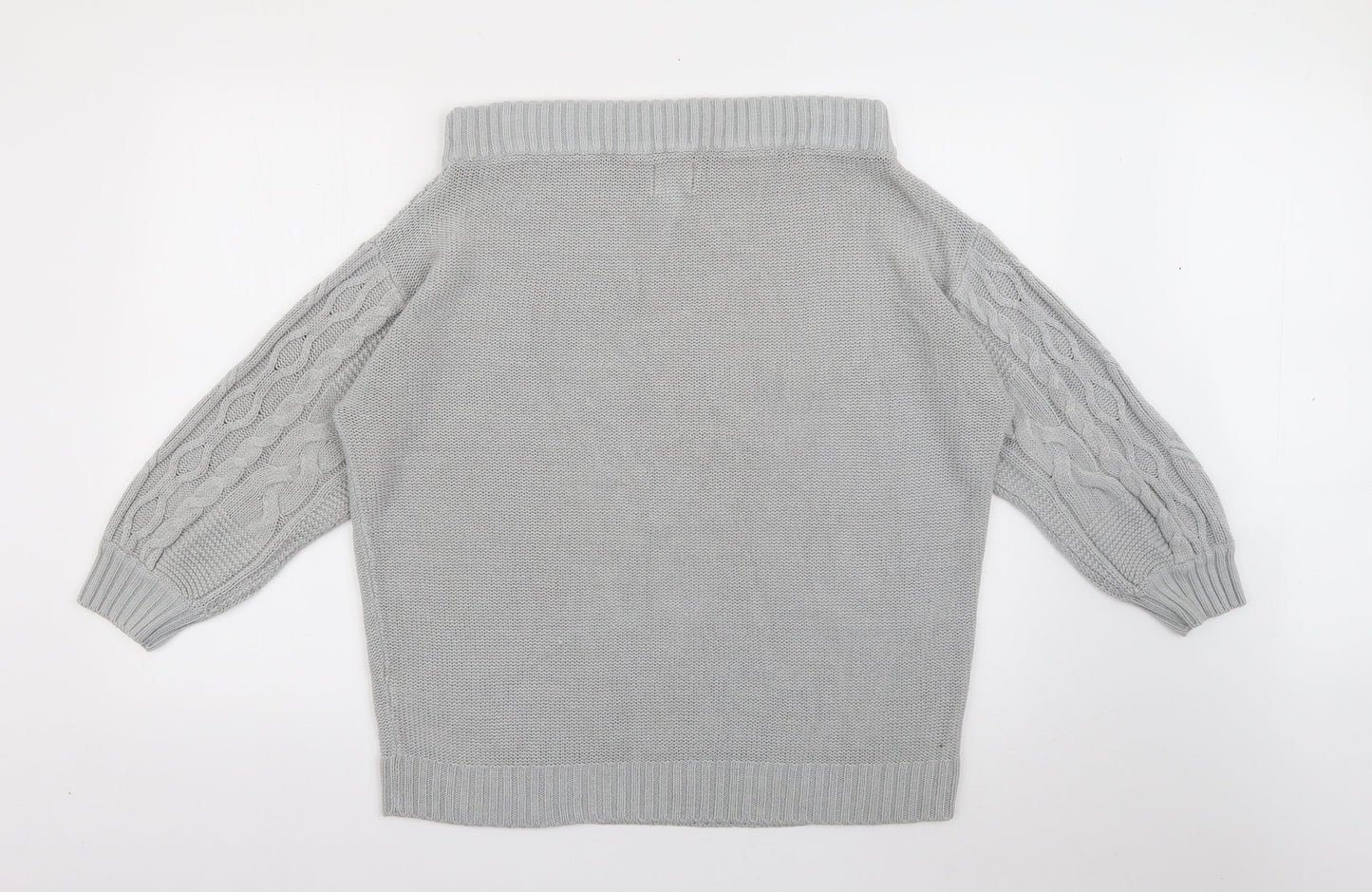 Be you Womens Grey Scoop Neck  Acrylic Pullover Jumper Size 12