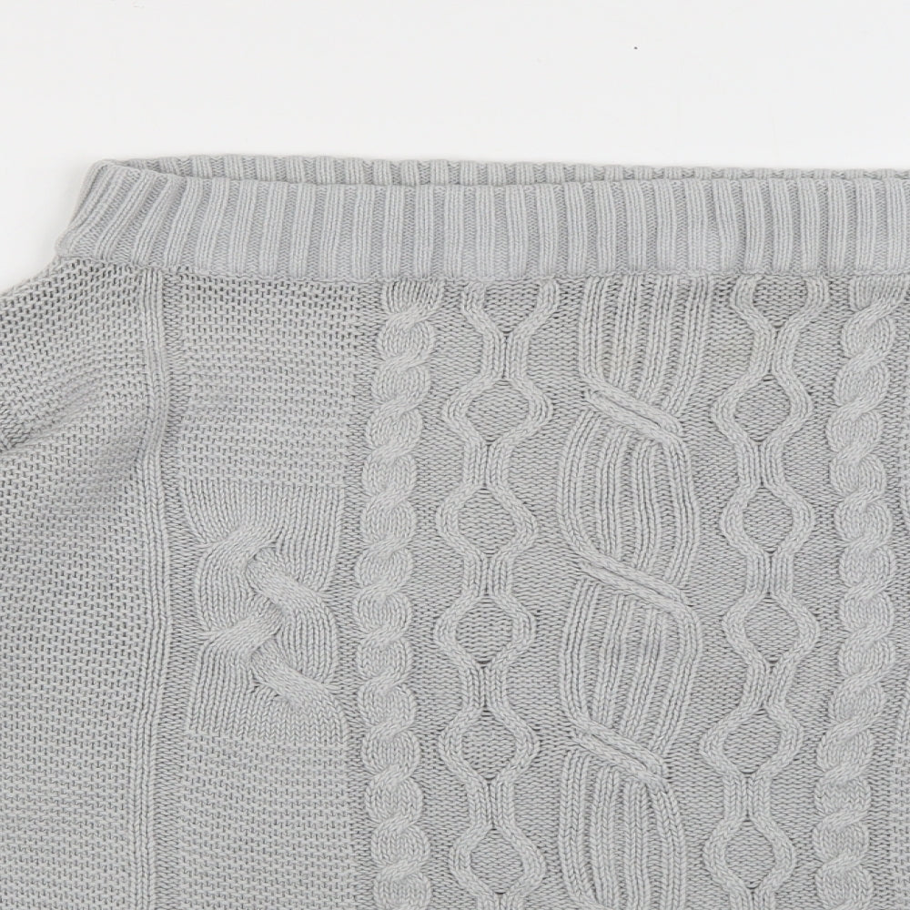 Be you Womens Grey Scoop Neck  Acrylic Pullover Jumper Size 12