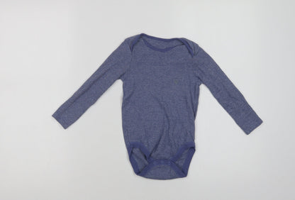 Dunnes Girls Blue  Cotton Bodysuit One-Piece Size 2-3 Years  Snap