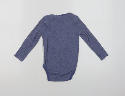 Dunnes Girls Blue  Cotton Bodysuit One-Piece Size 2-3 Years  Snap