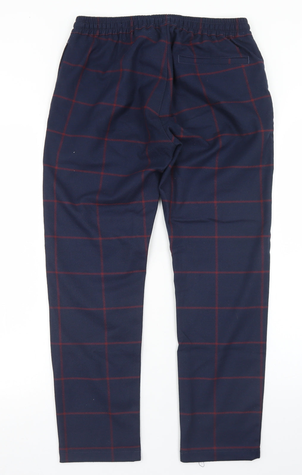 Topman Womens Blue Plaid Polyester Trousers  Size 32 in L32 in Regular Drawstring
