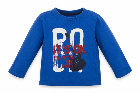 Lupilu Baby Blue  Cotton Basic T-Shirt Size 12-18 Months Crew Neck Snap - I'm With The Band