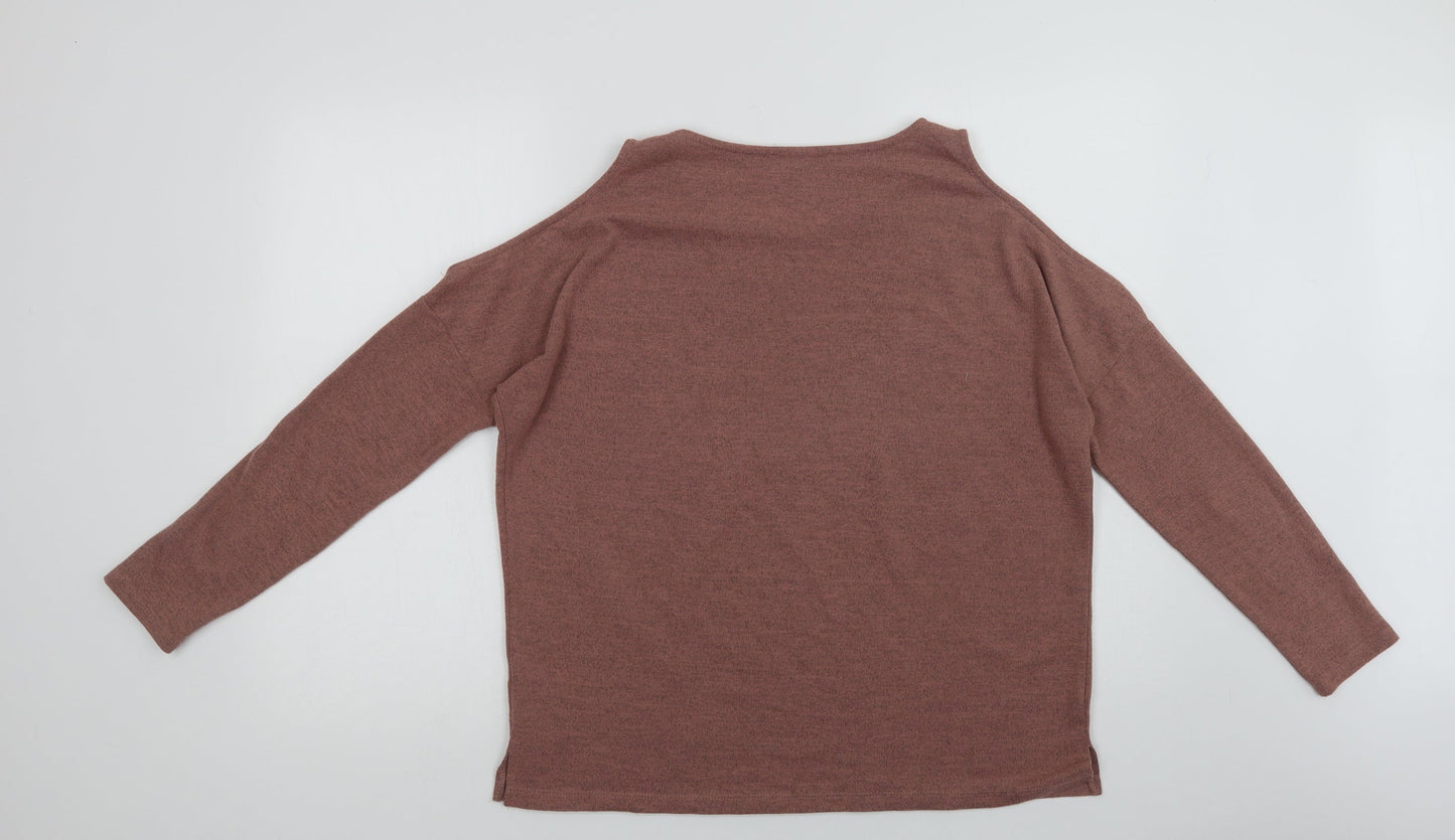 Primark Womens Pink Crew Neck  Polyester Pullover Jumper Size 10   - Cold Shoulder