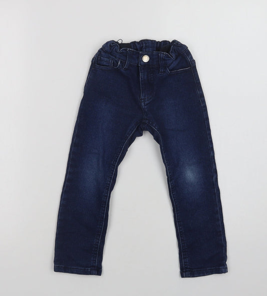 Lupilu Girls Blue  Cotton Skinny Jeans Size 4 Years  Regular Hook & Loop