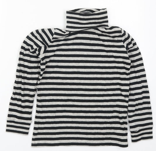 La Redoute Girls Grey Striped Cotton Pullover Sweatshirt Size 12 Years  Pullover