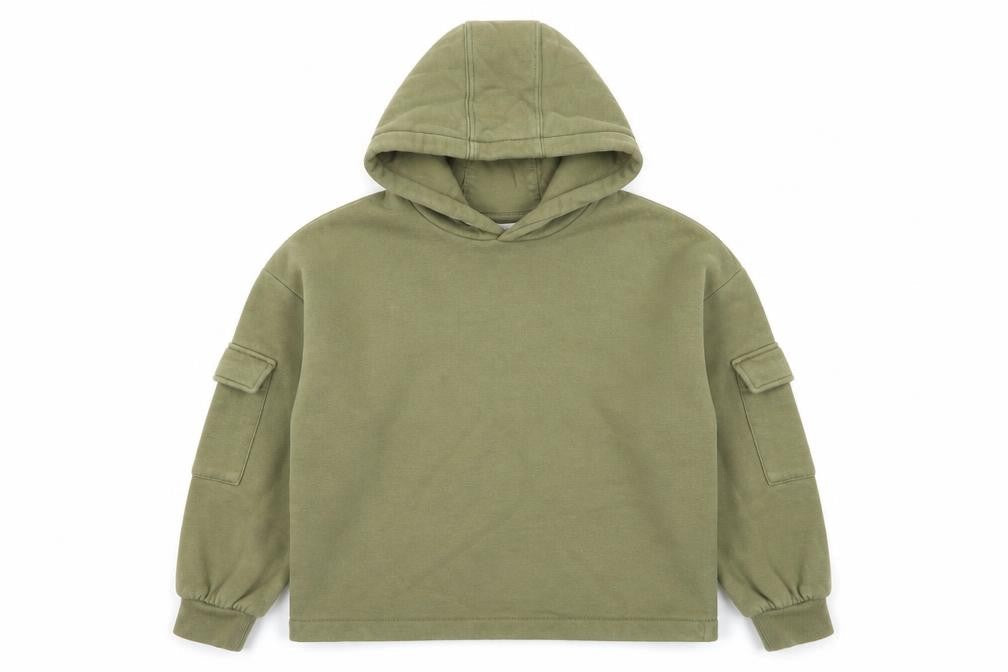 Marks & Spencer Girls Green  Cotton Pullover Hoodie Size 9-10 Years  Pullover