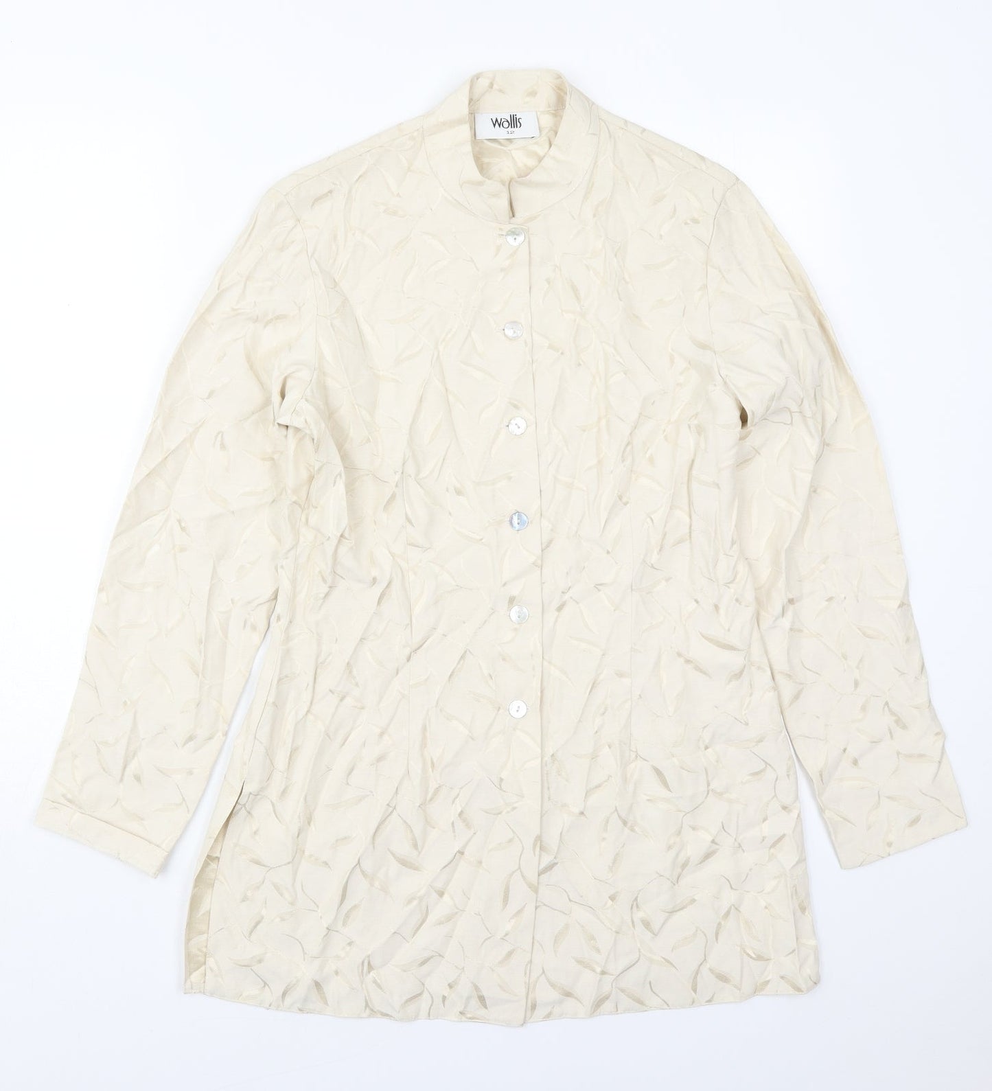 Wallis Womens Ivory Floral  Jacket  Size 12  Button - Leaf Prints