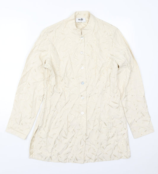 Wallis Womens Ivory Floral  Jacket  Size 12  Button - Leaf Prints