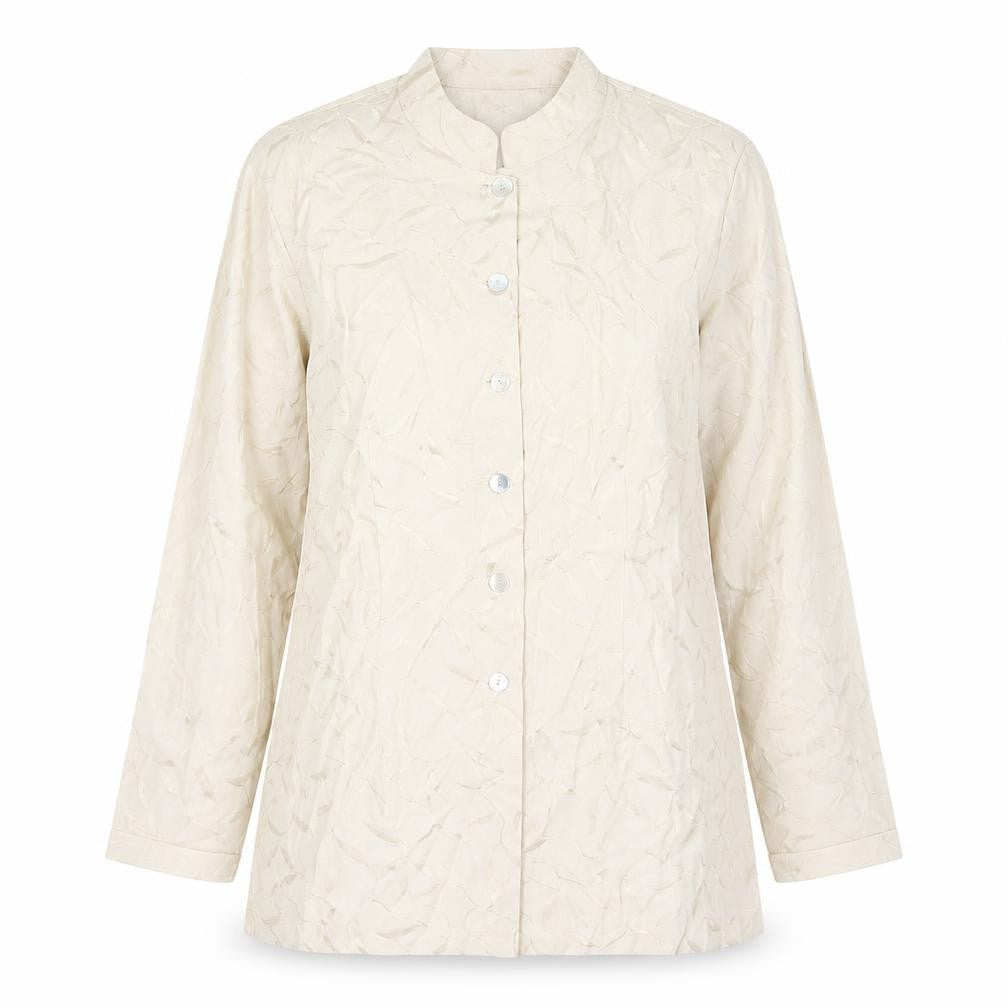 Wallis Womens Ivory Floral  Jacket  Size 12  Button - Leaf Prints