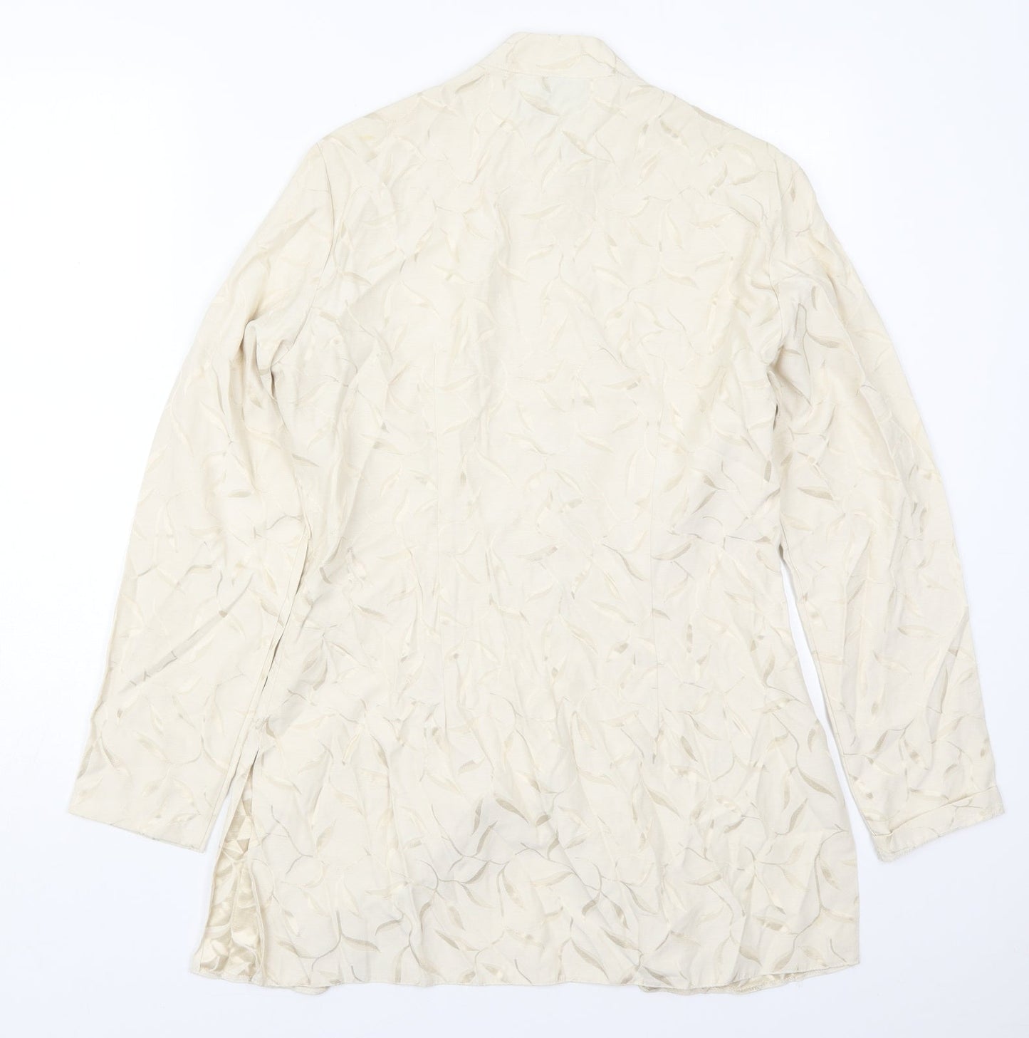 Wallis Womens Ivory Floral  Jacket  Size 12  Button - Leaf Prints