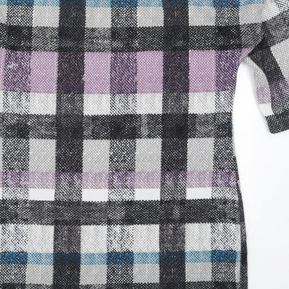 F&F Womens Purple Check Polyester Pullover Sweatshirt Size 12  Pullover
