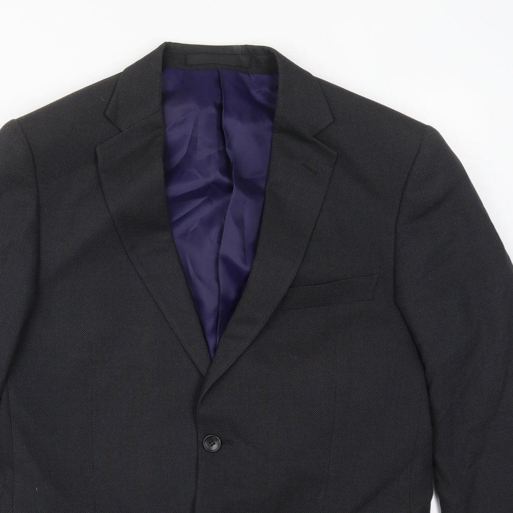 Marks and Spencer Mens Grey  Polyester Jacket Suit Jacket Size 40