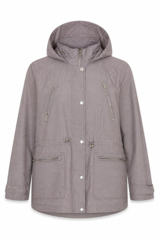 Marks & Spencer Womens Grey Check  Jacket Coat Size 2  Zip