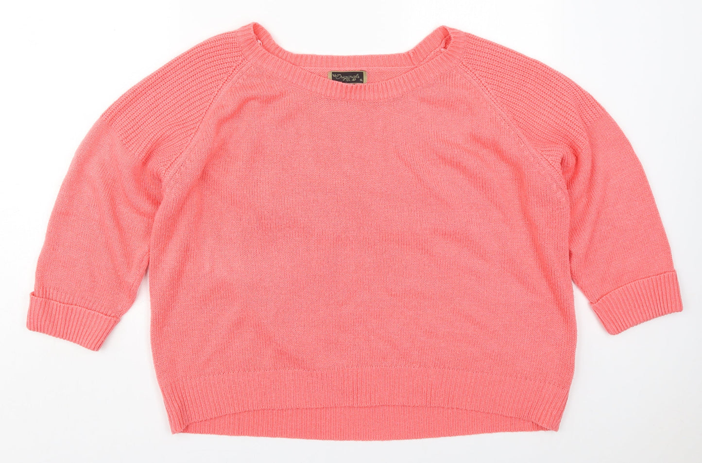 Originals Womens Pink Boat Neck  Acrylic Pullover Jumper Size XL