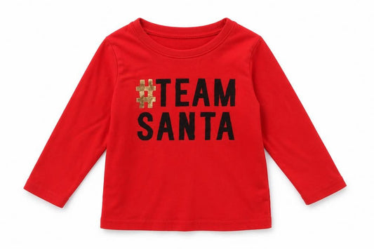 George Baby Red  Cotton Basic Casual Size 9-12 Months Crew Neck Pullover - Team Santa