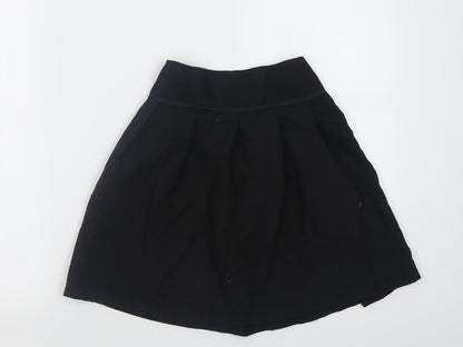 Preloved TU Girls Black  Polyester A-Line Skirt Size 9 Years  Regular Pull On - School Wear - Front