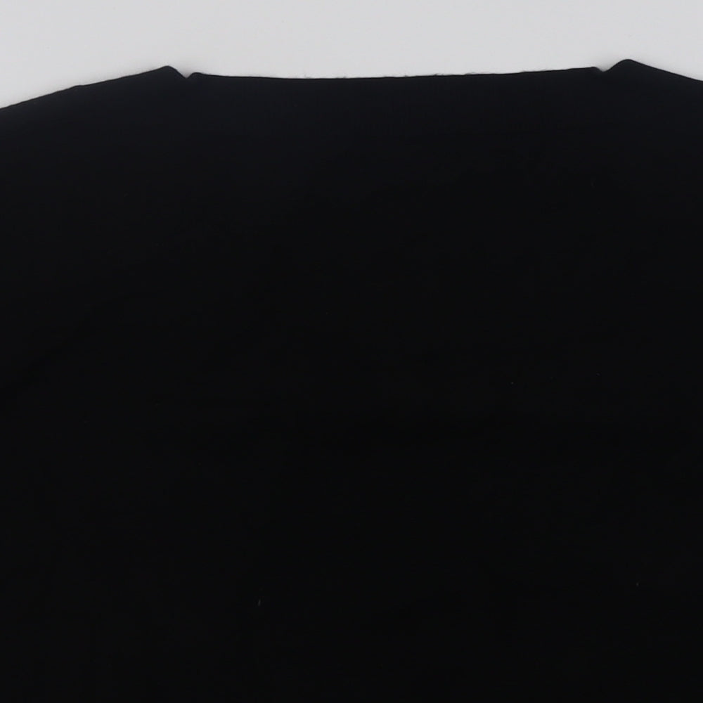 EWM Womens Black Square Neck  Polyamide Pullover Jumper Size 18