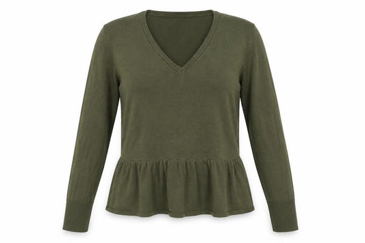 Marks & Spencer Womens Green V-Neck  Acrylic Pullover Jumper Size 14