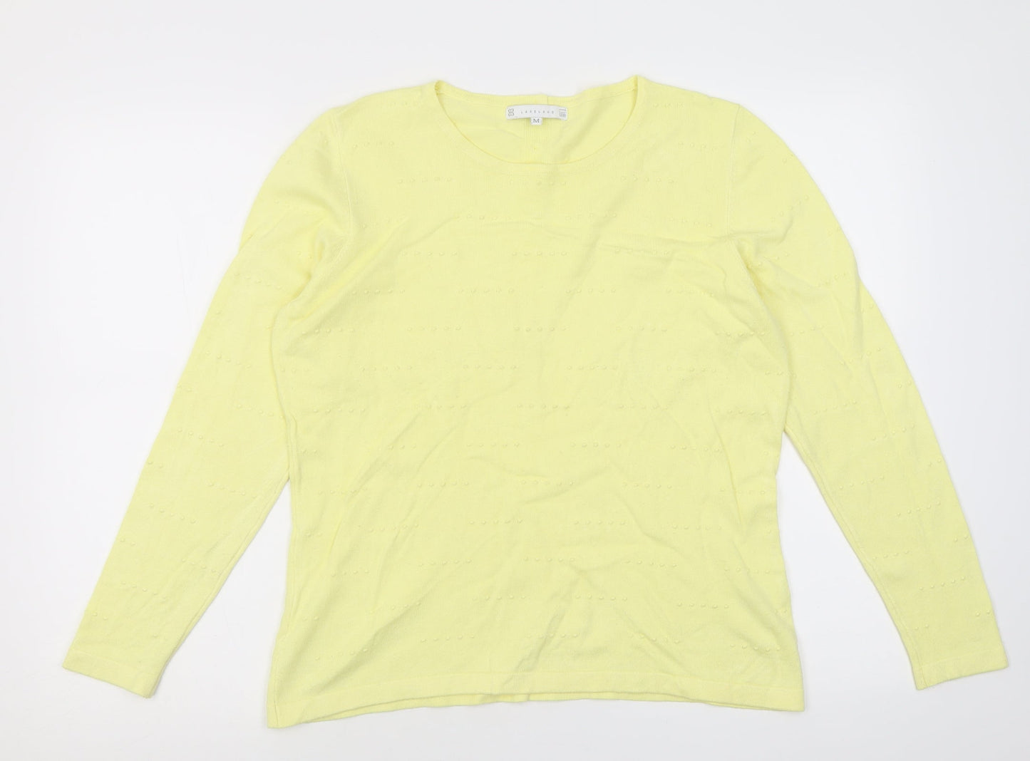 Lakeland Womens Yellow Crew Neck  Viscose Pullover Jumper Size M