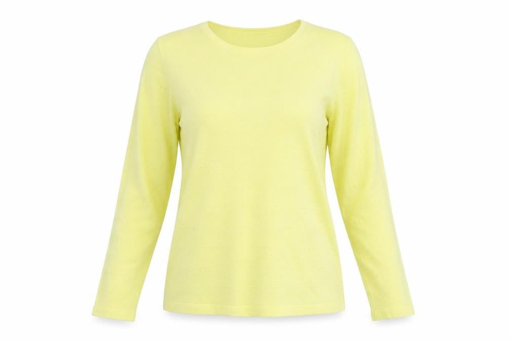 Lakeland Womens Yellow Crew Neck  Viscose Pullover Jumper Size M