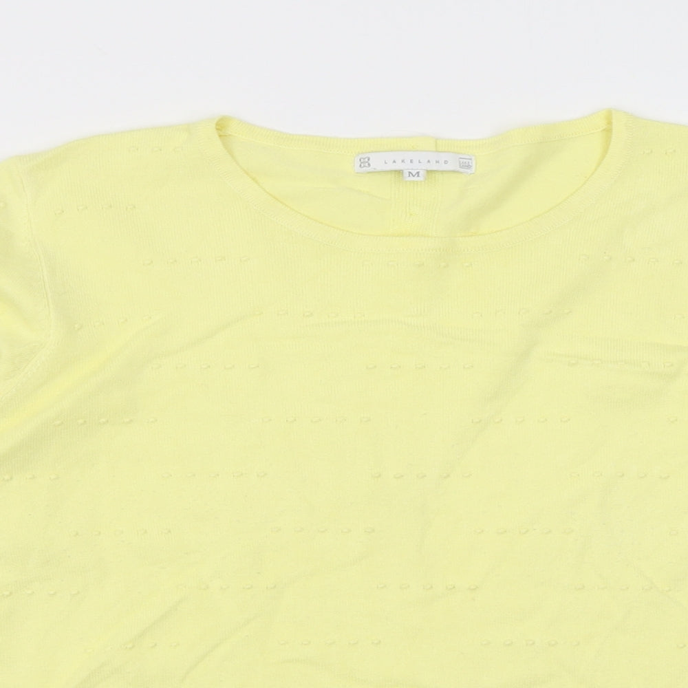 Lakeland Womens Yellow Crew Neck  Viscose Pullover Jumper Size M