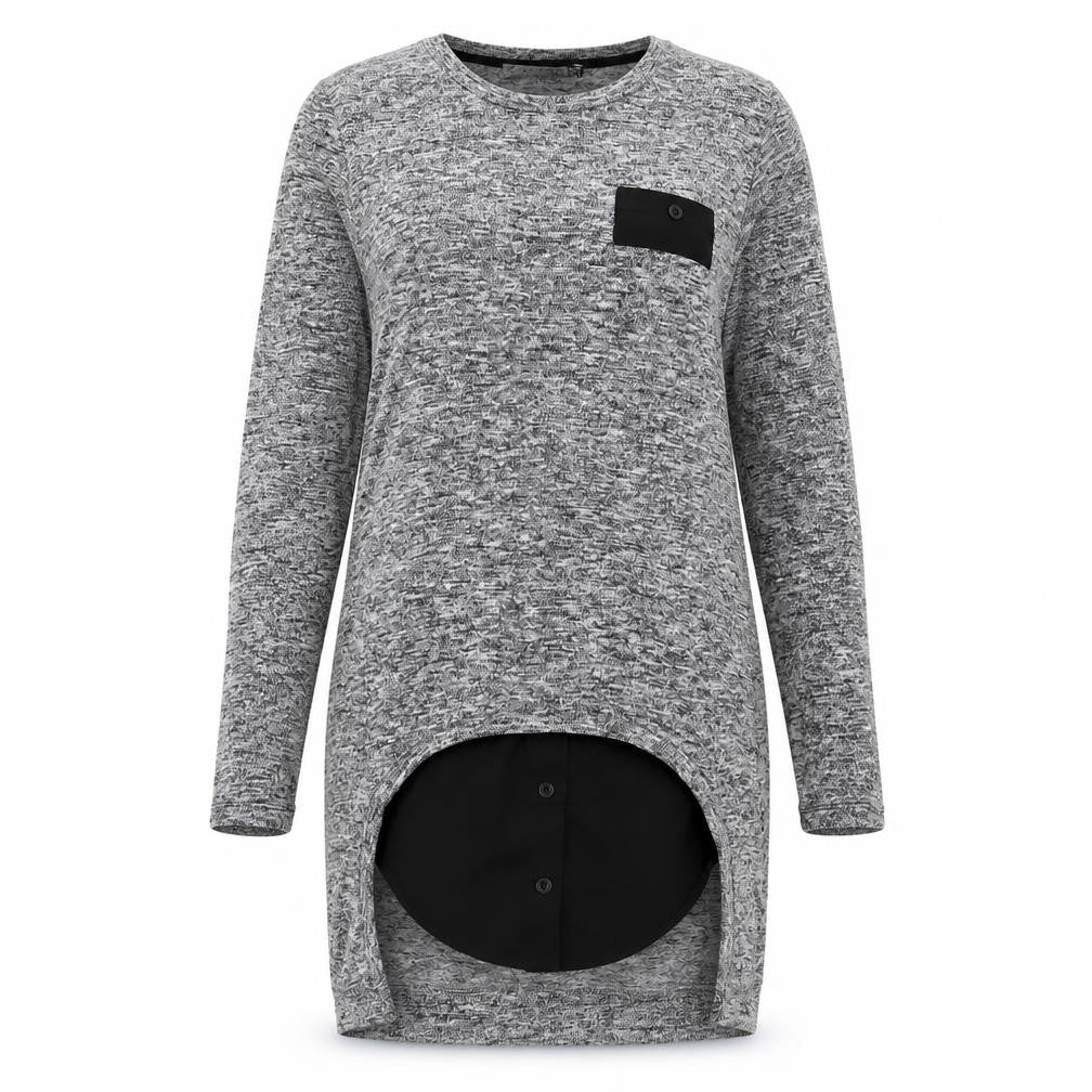 Zarra Gembos Womens Grey  Polyester Jumper Dress  Size 8  Round Neck Pullover - Shirt insert