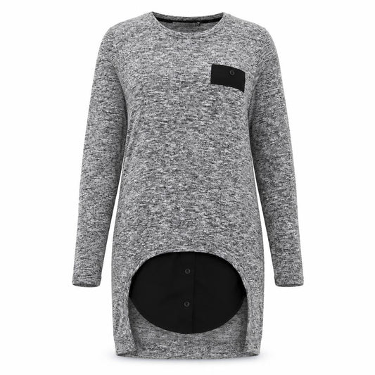 Zarra Gembos Womens Grey  Polyester Jumper Dress  Size 8  Round Neck Pullover - Shirt insert