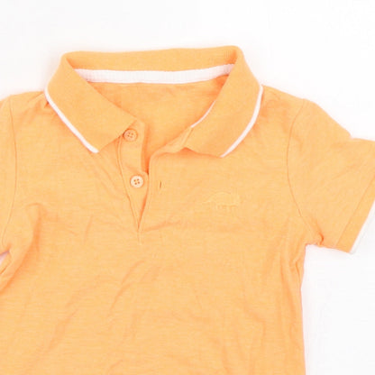 Dunnes Boys Orange  Polyester Basic Polo Size 2-3 Years Collared Pullover