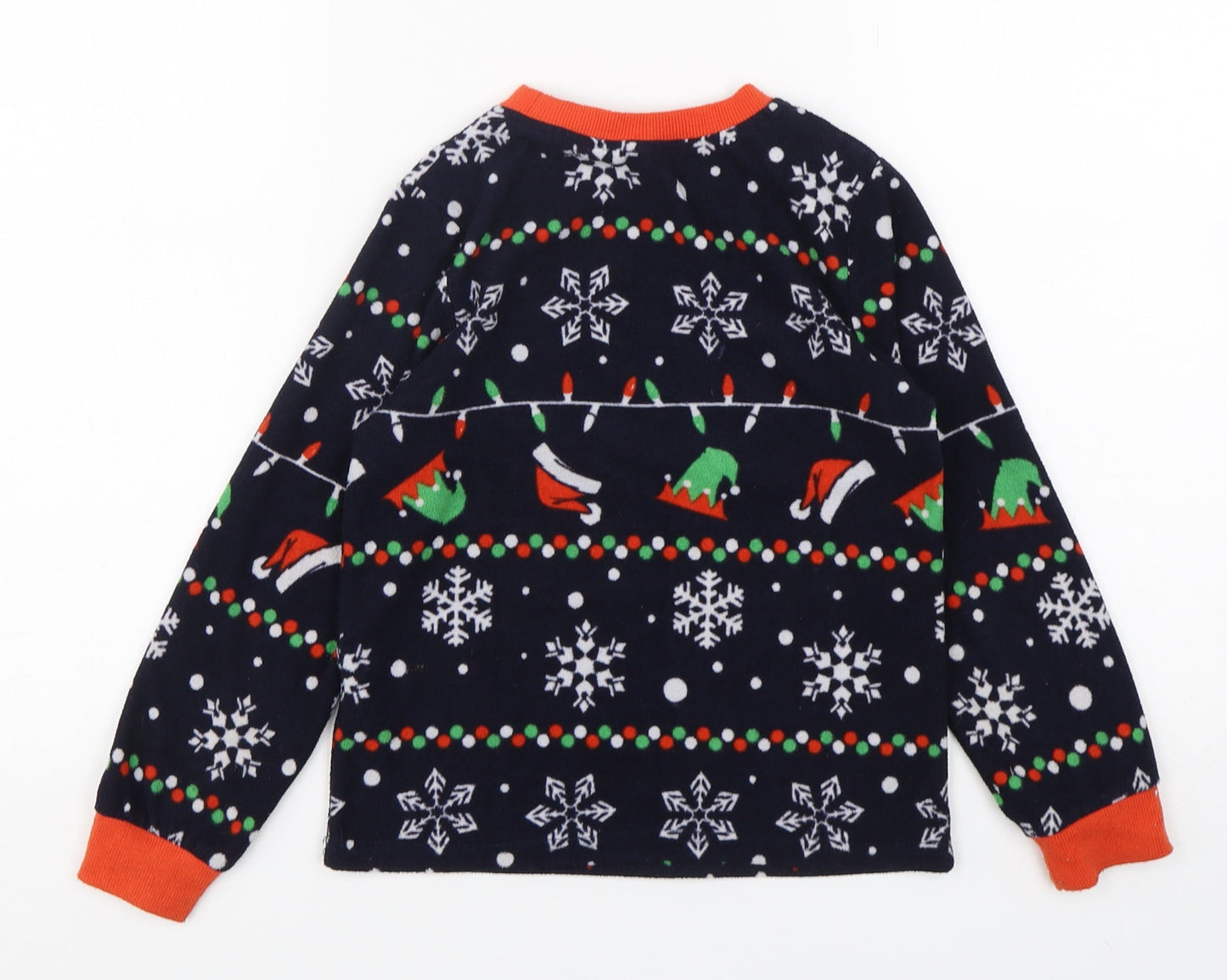 Star Boys Multicoloured Geometric Polyester  Pyjama Top Size 7-8 Years  Pullover - Christmas
