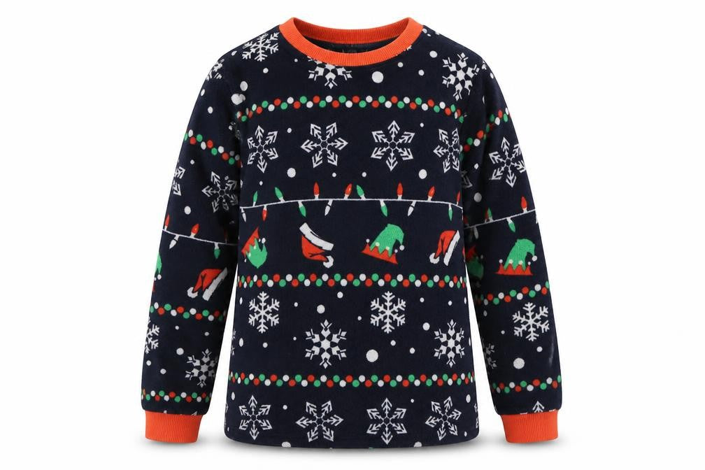 Star Boys Multicoloured Geometric Polyester  Pyjama Top Size 7-8 Years  Pullover - Christmas