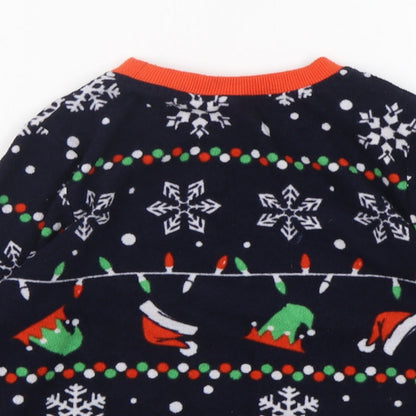 Star Boys Multicoloured Geometric Polyester  Pyjama Top Size 7-8 Years  Pullover - Christmas