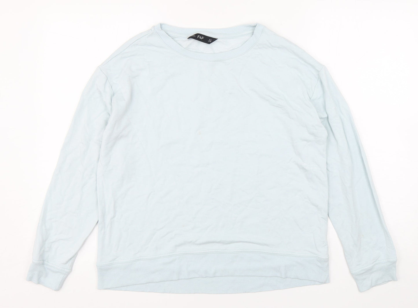 F&F Womens Blue  Viscose Pullover Sweatshirt Size 10  Pullover