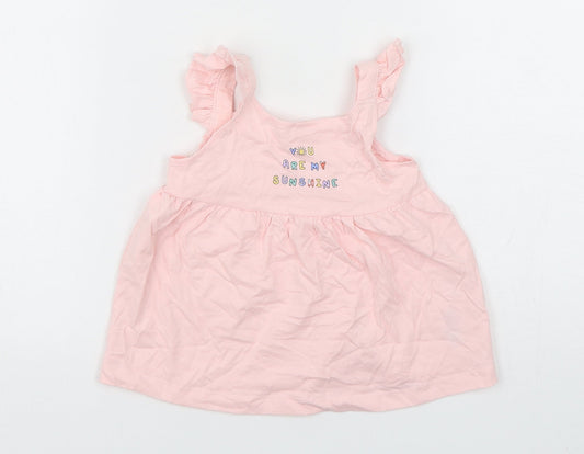 George Girls Pink  Cotton A-Line  Size 18-24 Months  Square Neck Pullover