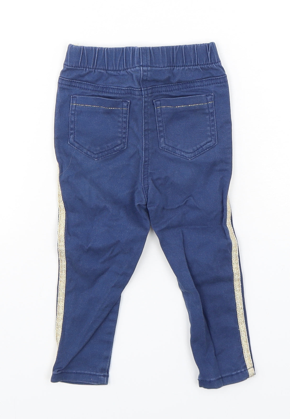 Matalan Girls Blue  Cotton Capri Jeans Size 12-18 Months