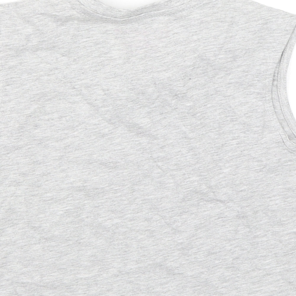 Primark Girls Grey  Cotton Basic Tank Size 8-9 Years Round Neck Pullover