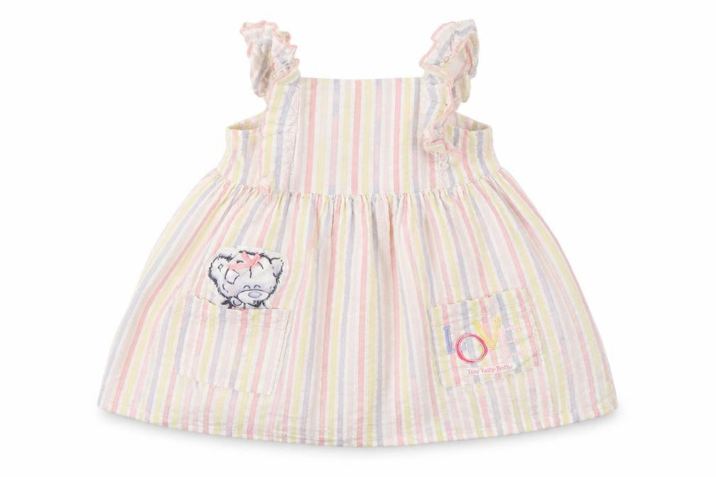 Tatty Teddy Girls Multicoloured Striped Cotton A-Line  Size 12-18 Months  Round Neck