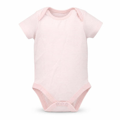 F&F Girls Pink Striped Cotton Leotard One-Piece Size 12-18 Months  Snap
