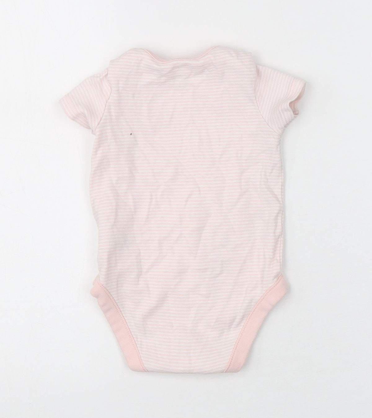 F&F Girls Pink Striped Cotton Leotard One-Piece Size 12-18 Months  Snap